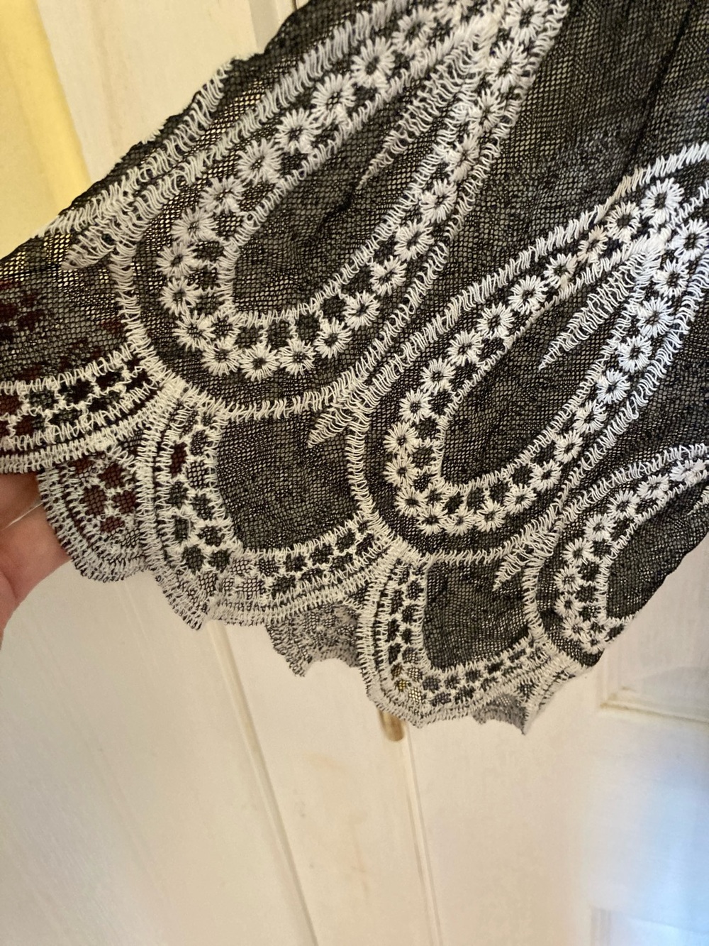 Rebellion Again  Black and White Sheer Wrap/Kimono - Picture 4 of 7